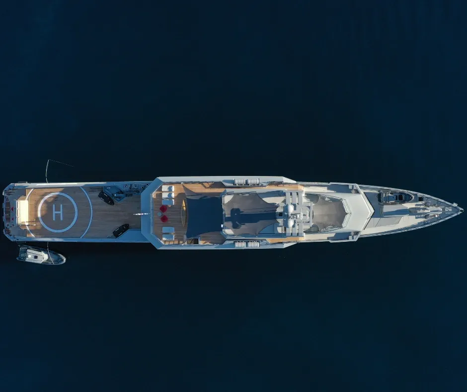 a luxury yacht at sea